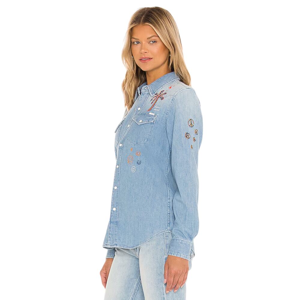MOTHER All My Exes Denim Shirt in Let's Be Pacific XS - Picture 5 of 15